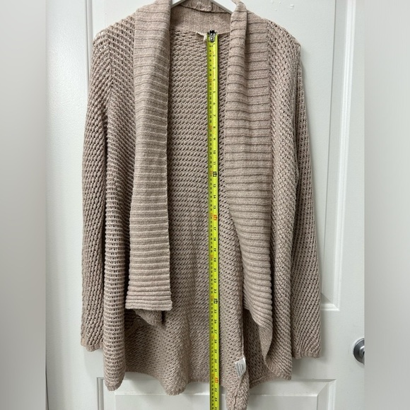 Eileen Fisher M Open Knit Oatmeal Cardigan Sweater Cozy Waterfall Style - Picture 2 of 9